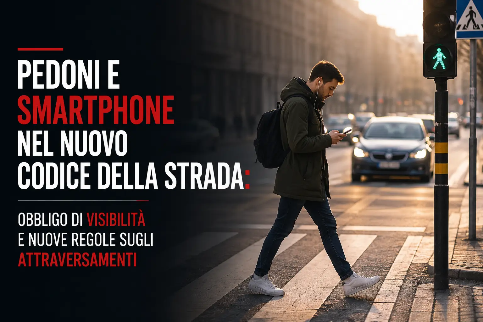 Pedoni e smartphone nel nuovo Codice della Strada: obbligo di visibilità e nuove regole sugli attraversamenti
